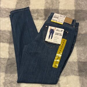 Seven7 Tummyless Skinny Jeans in Dark Blue